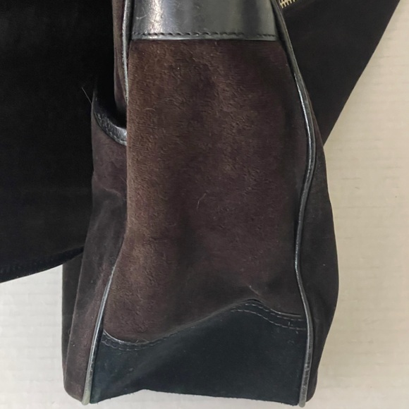 Vintage Juicy Couture Chocolate Brown Velour Messenger Bag or Book Bag Handbag - Picture 10 of 12